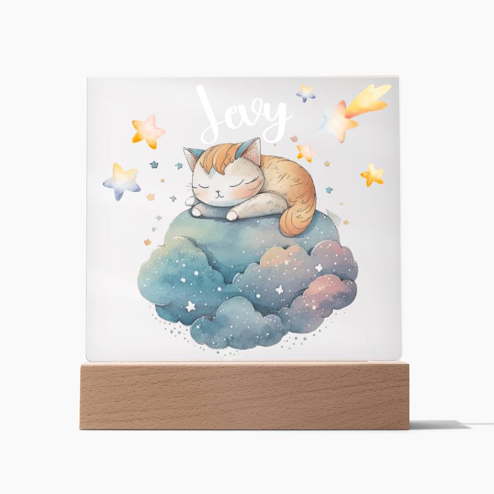 Night Light Personalized With Name - Acrylic Square Plaque