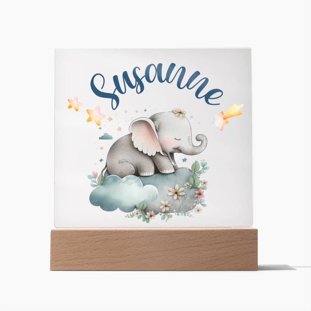 Nachtlicht Personalisiert Mit Namen - Acrylic Square Plaque