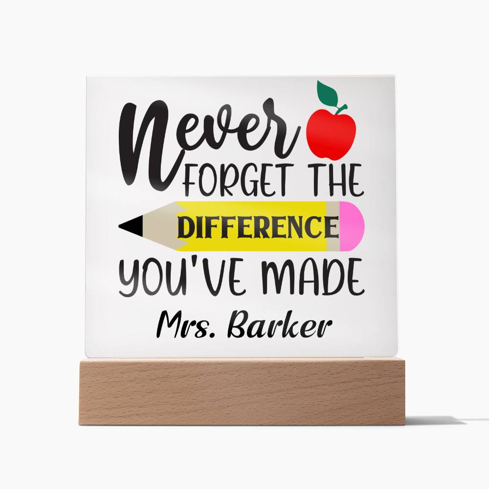 Teacher Square Acrylic Plaque 5