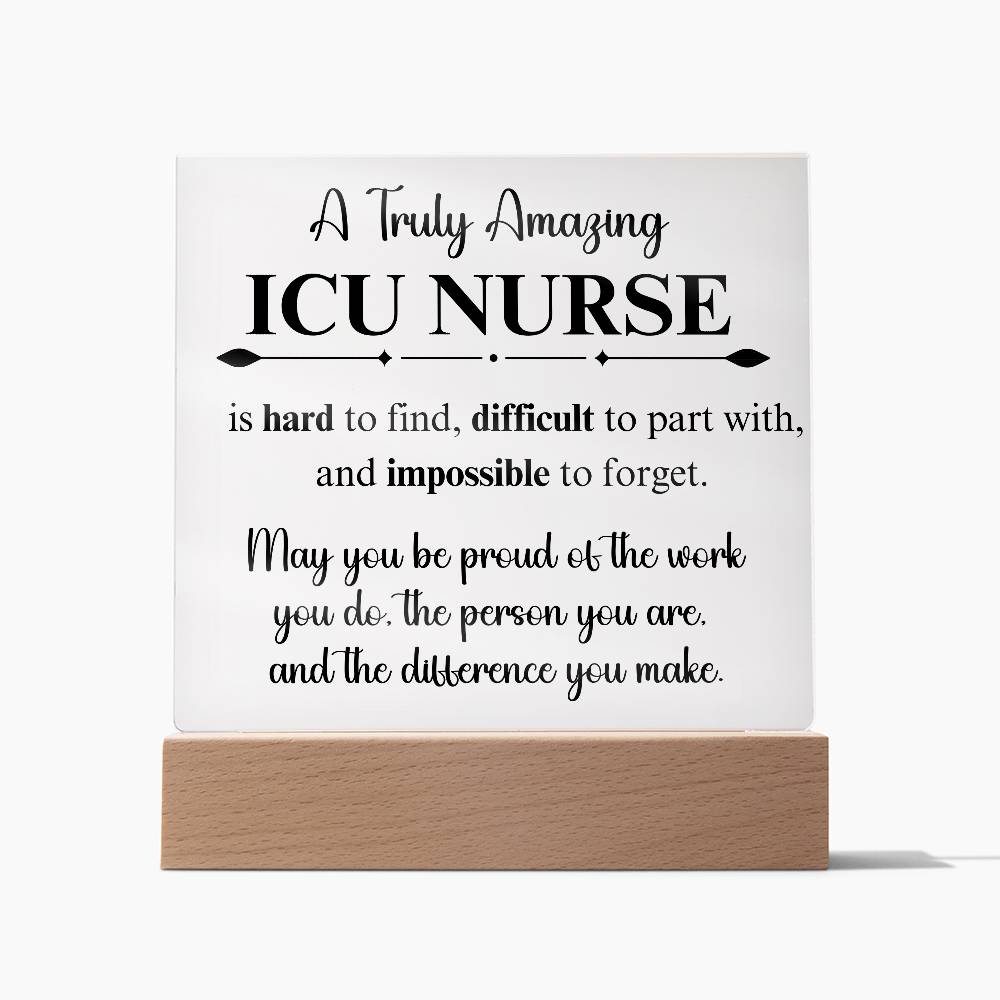 Personalized ICU Nurse Gift - Acrylic Square Plaque