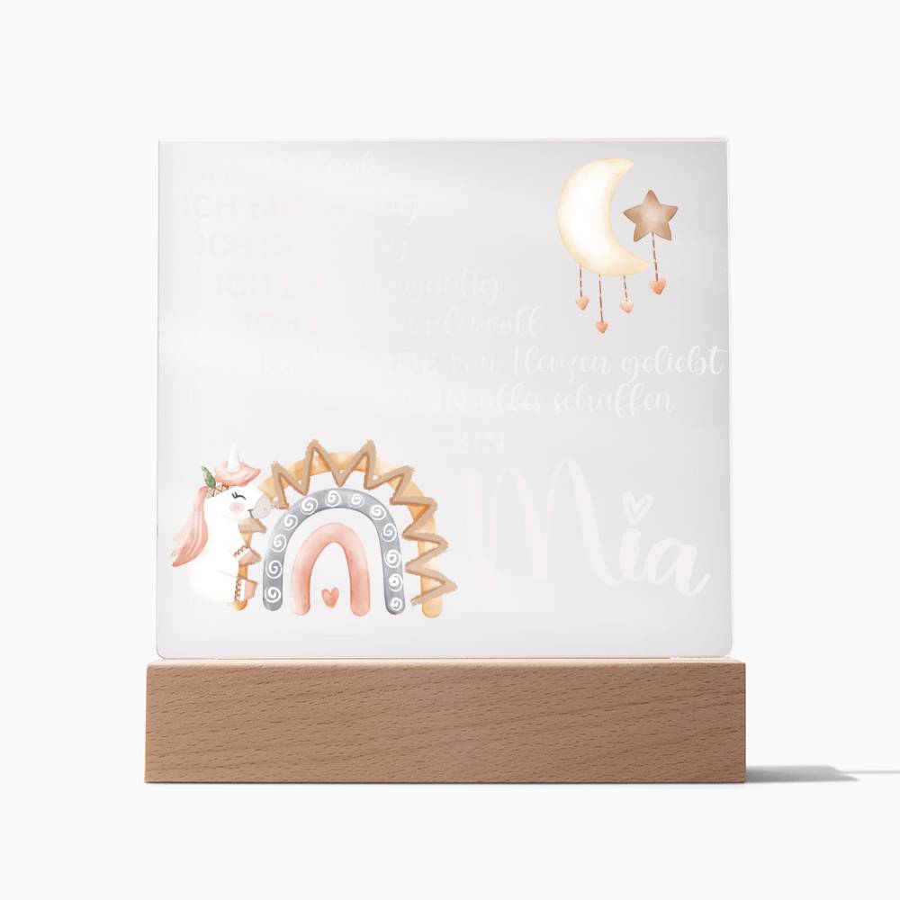 Personalisiertes Acryl LED Licht Mit Namen - Acrylic Square Plaque