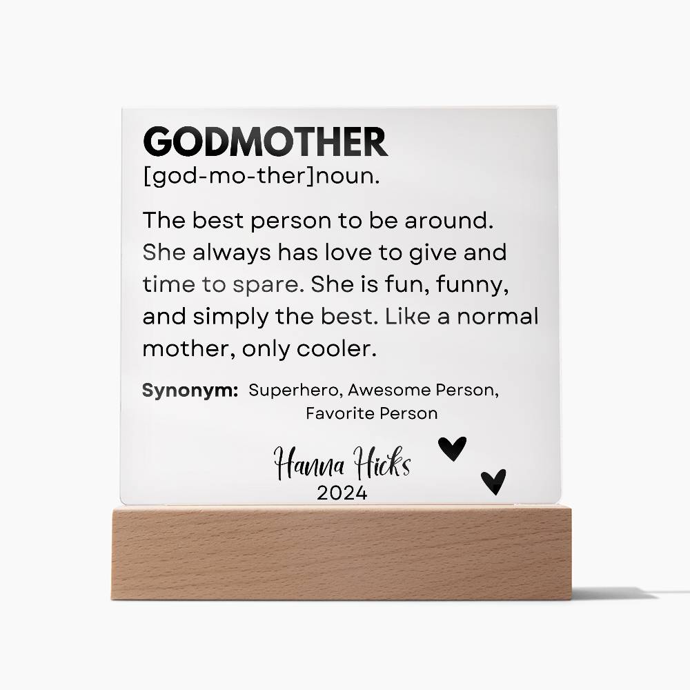 Personalized Godparents Gift 6 - Acrylic Square Plaque