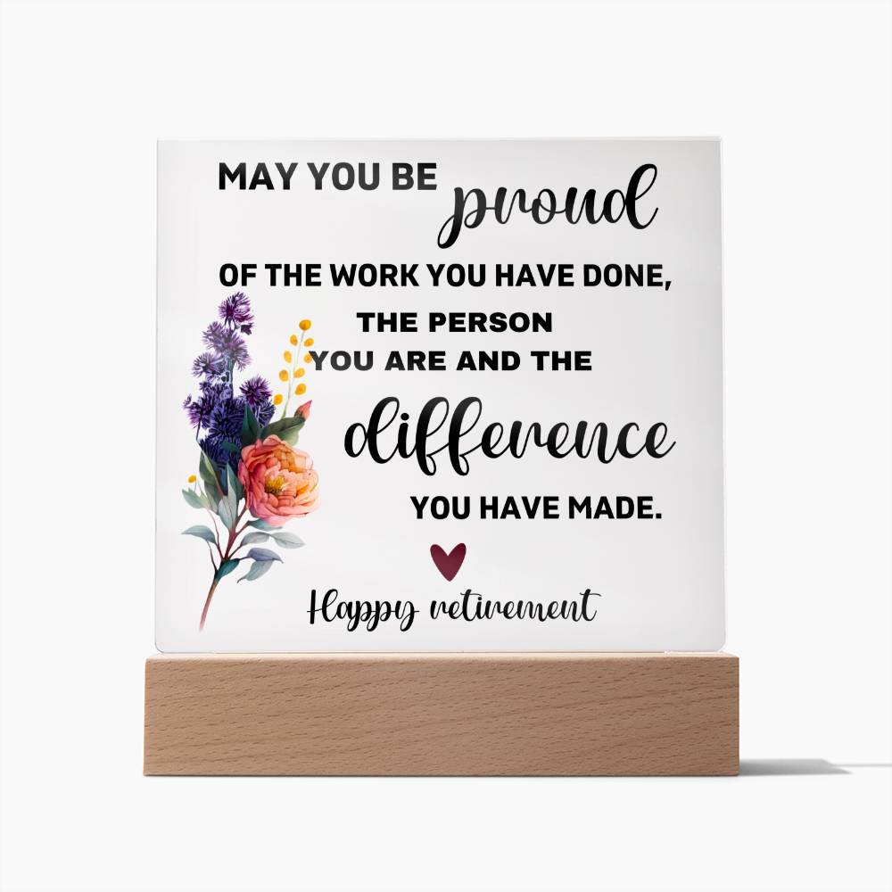 Happy Retirement - Acrylic Square Plaque