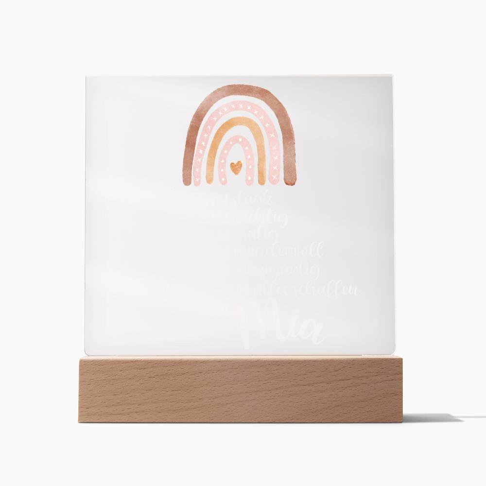 Personalisiertes Acryl LED Licht Mit Namen - Acrylic Square Plaque
