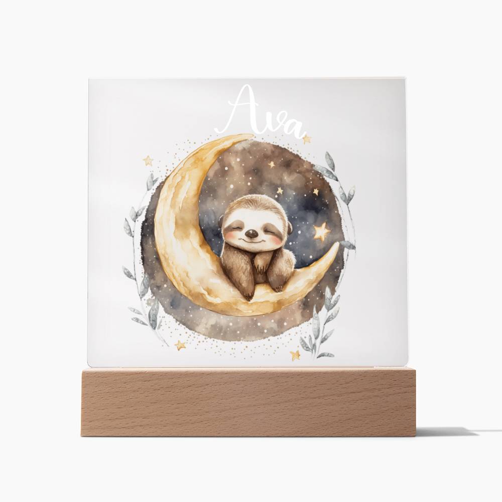 Night Light Personalized With Name - Acrylic Square Plaque
