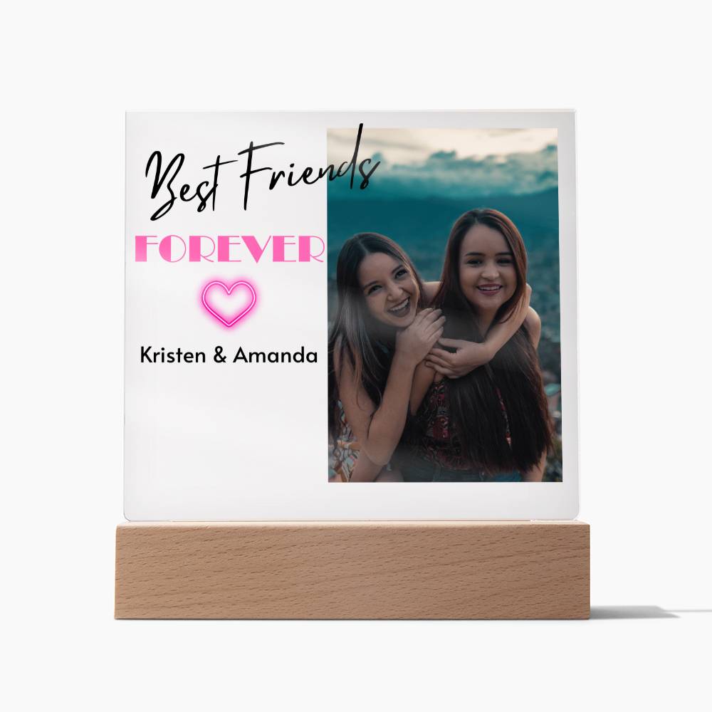 Best Friends Forever 1 - Acrylic Square Plaque (black)