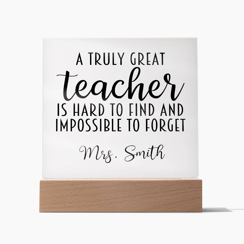 Teacher Square Acrylic Plaque 18