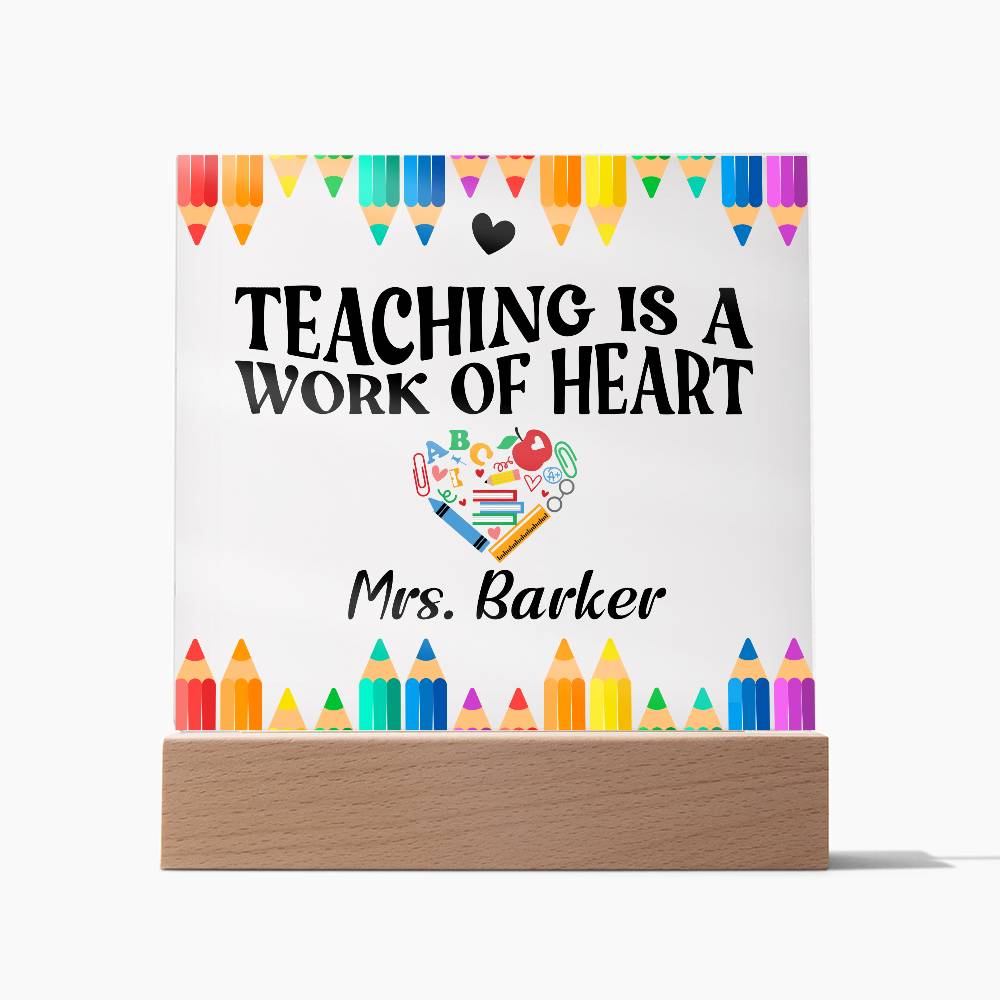 Teacher Square Acrylic Plaque 11