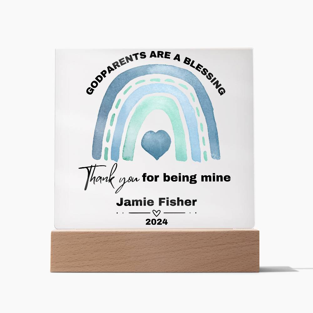 Personalized Godparents Gift 2 - Acrylic Square Plaque