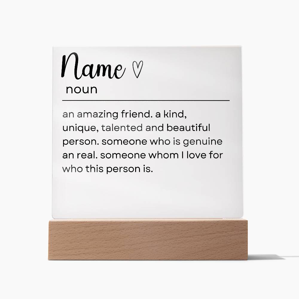 Personalized Friendship Acrylic Plaque 1 - Acrylic Square Plaque