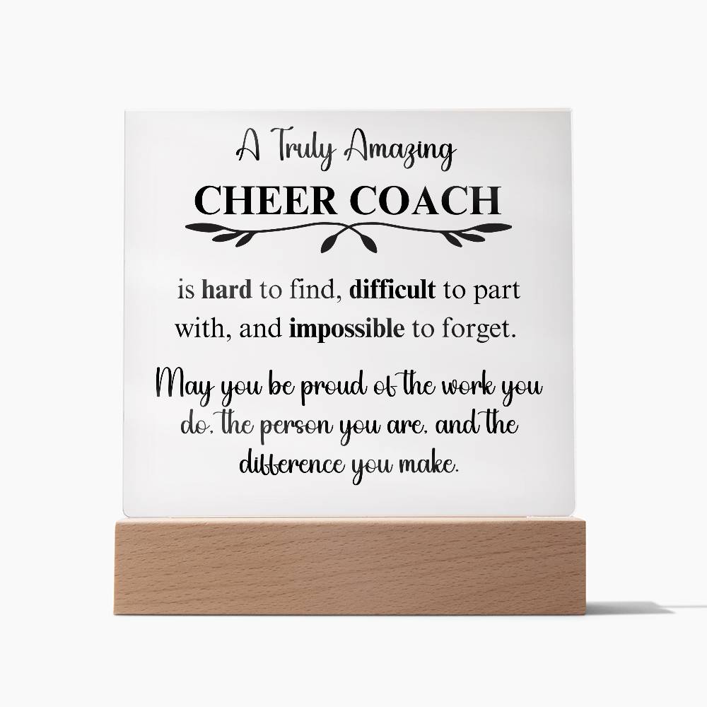 Personalized Cheer Coach Gift - Acrylic Square Plaque