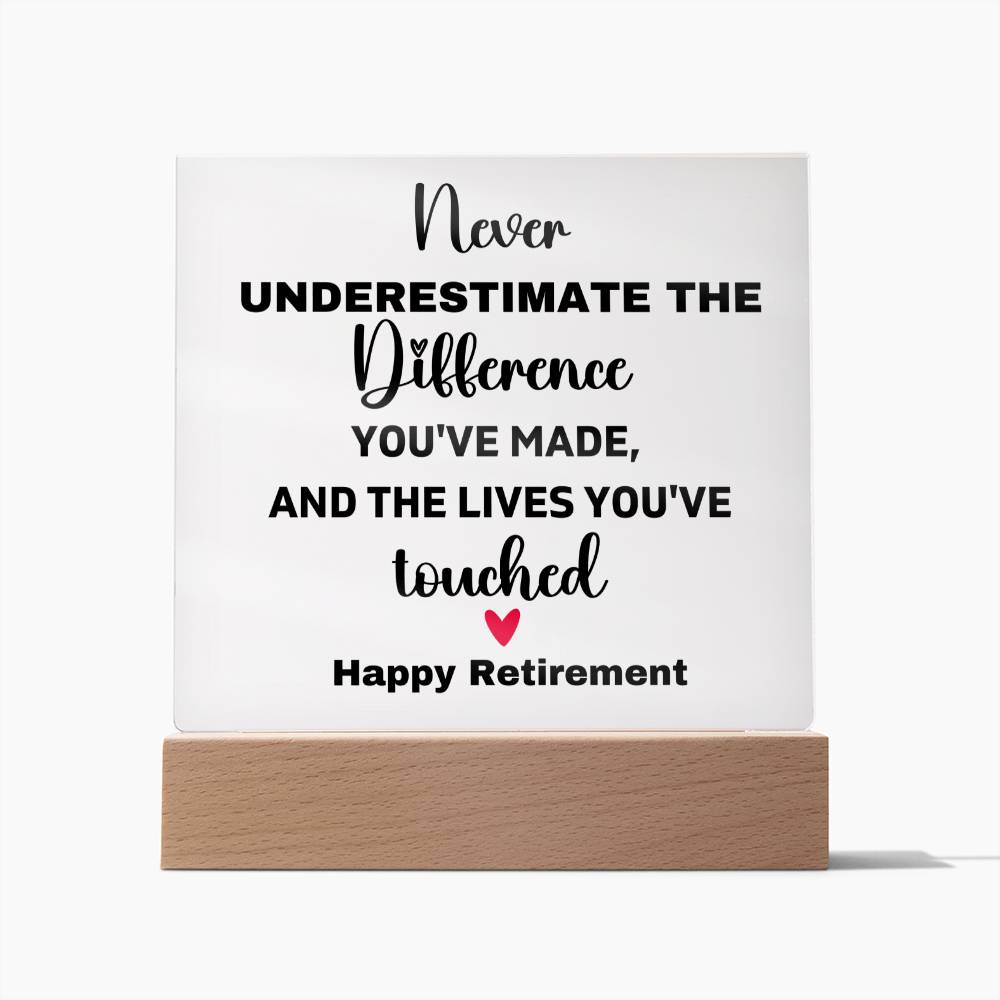 Happy Retirement - Acrylic Square Plaque