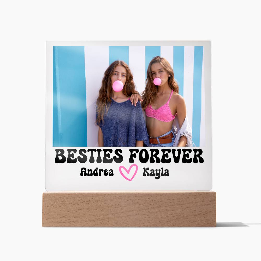 Best Friends Forever 12 - Acrylic Square Plaque (black text)