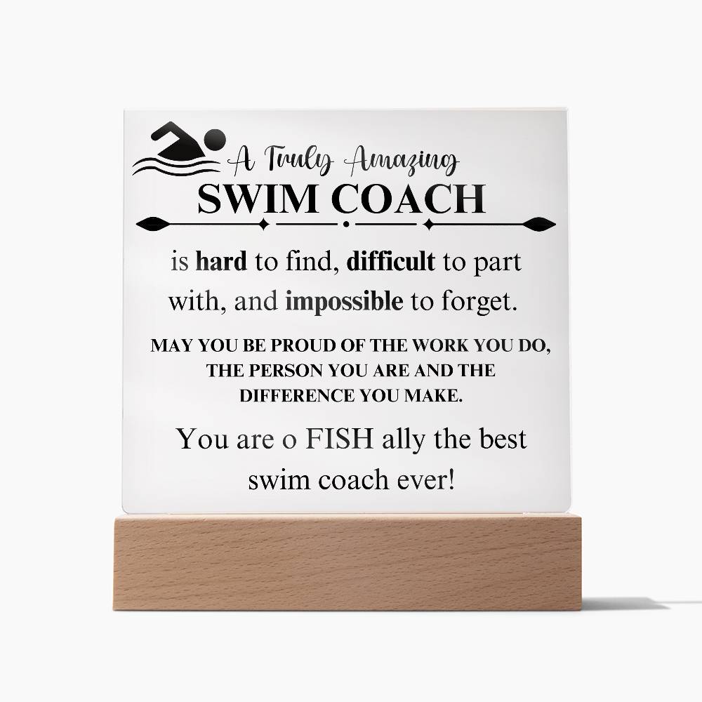 Swim Coach Gift 2 - Acrylic Square Plaque
