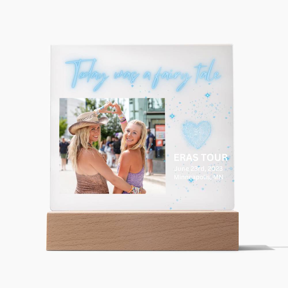 Eras Tour - Today Was A Fairy Tale - Acrylic Square Plaque(White Text)