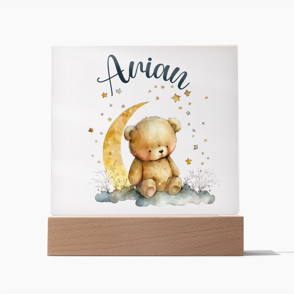 Nachtlicht Personalisiert Mit Namen - Acrylic Square Plaque
