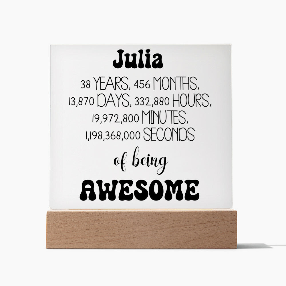 Happy 38th Birthday Personalized Gift Acrylic Plaque