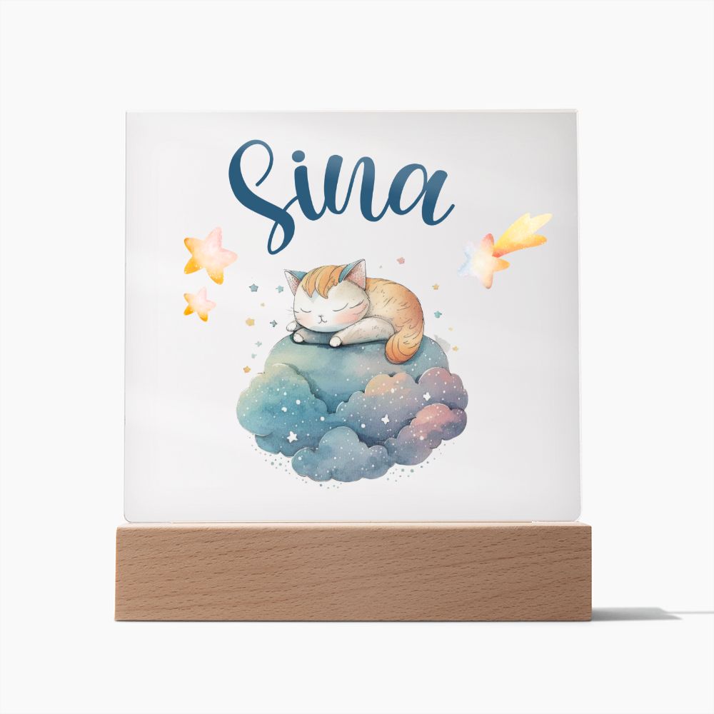 Nachtlicht Personalisiert Mit Namen - Acrylic Square Plaque