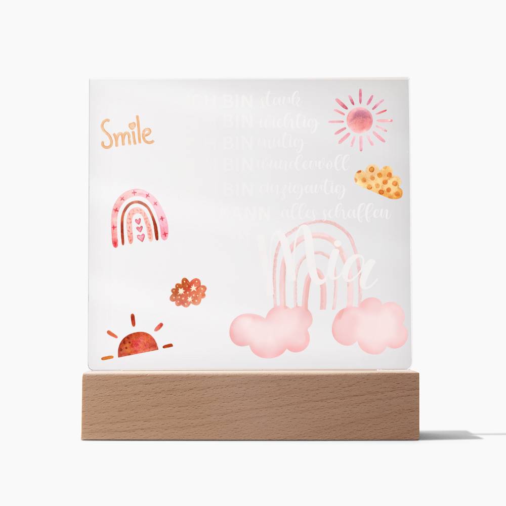 Personalisiertes Acryl LED Licht Mit Namen - Acrylic Square Plaque