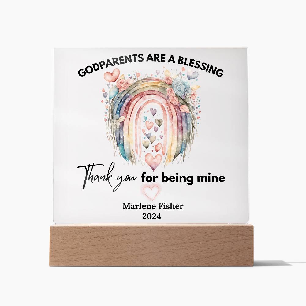Personalized Godparents Gift 1 - Acrylic Square Plaque