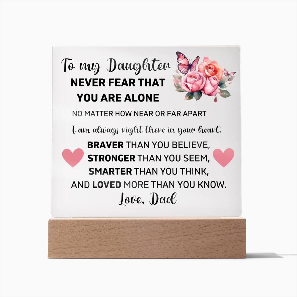 To My Daughter - You Are Loved More Than You Know - Square Acrylic Plaque