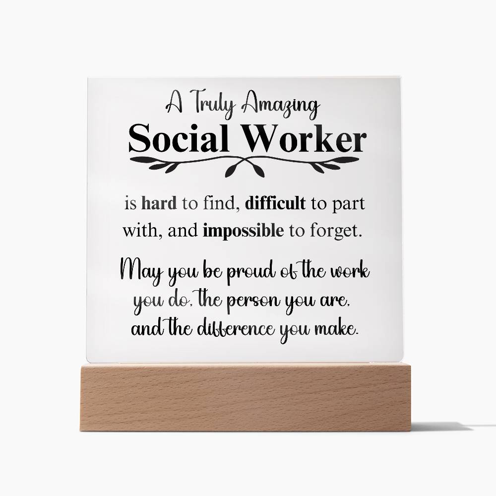 Personalized Social Worker Gift - Acrylic Square Plaque