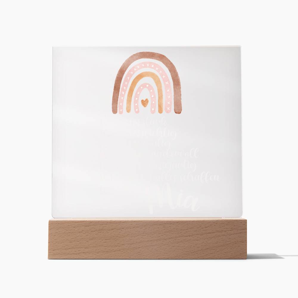 Personalisiertes Acryl LED Licht Mit Namen - Acrylic Square Plaque
