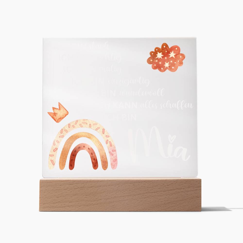 Personalisiertes Acryl LED Licht Mit Namen - Acrylic Square Plaque