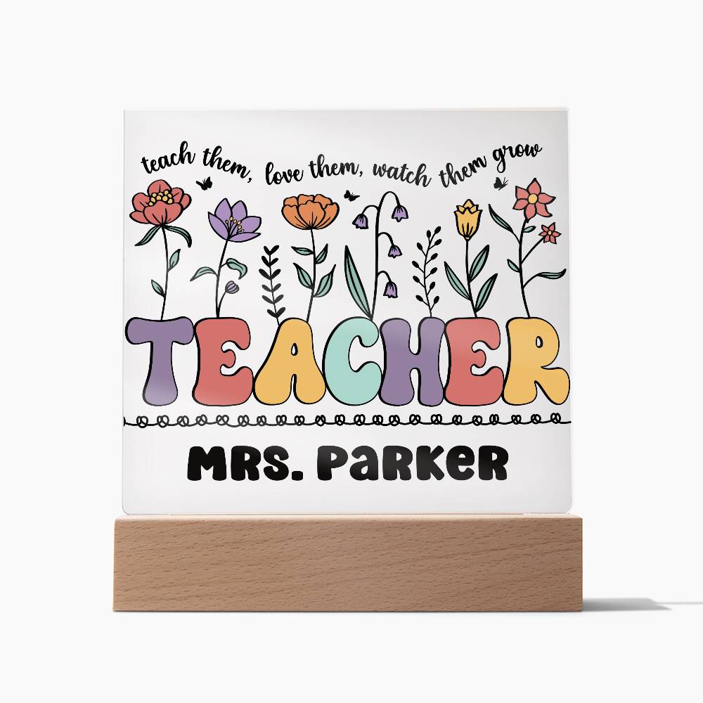 Teacher Square Acrylic Plaque 15