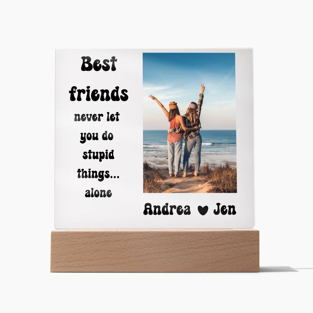 Best Friends Forever 21 - Acrylic Square Plaque (black text)