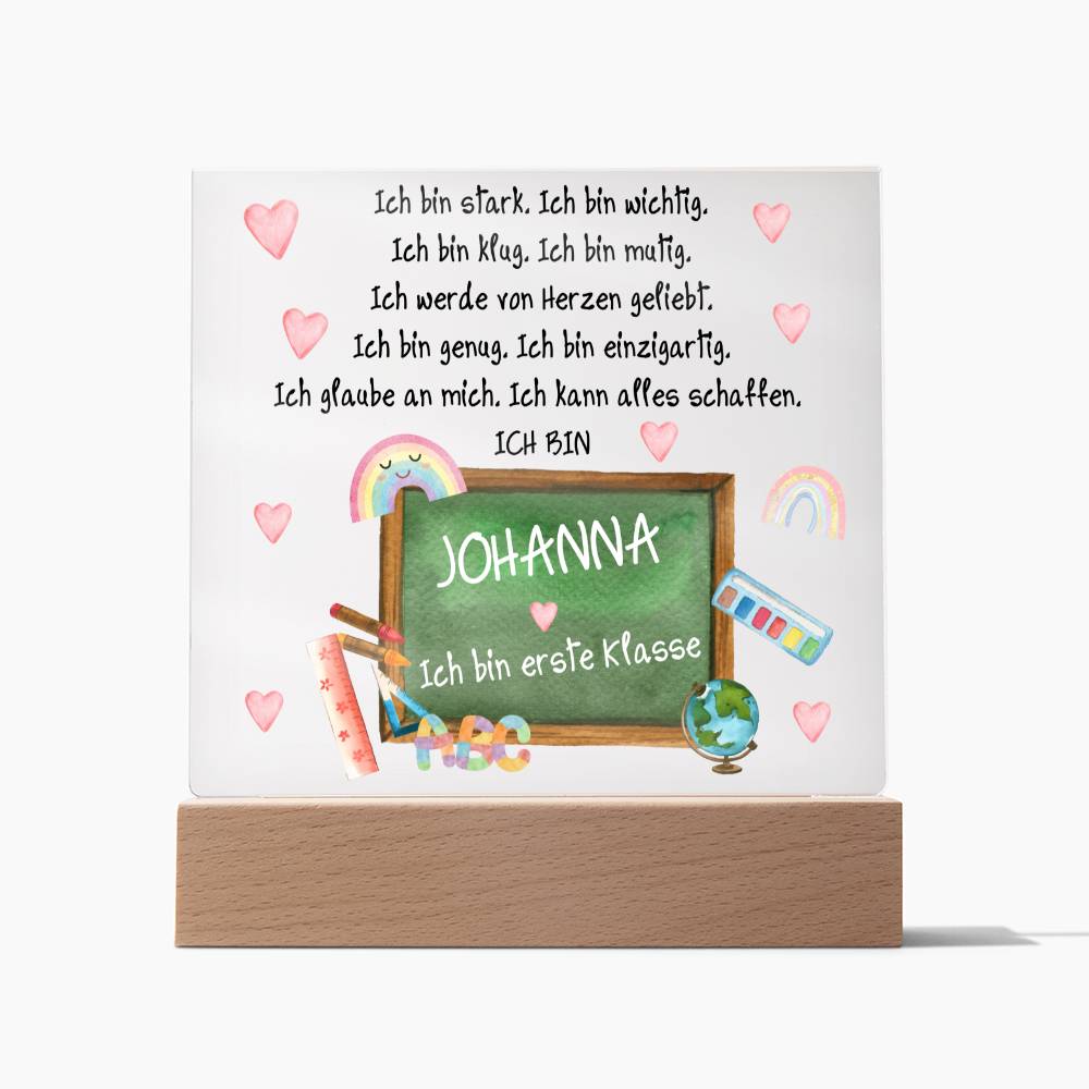 Personalisiertes Geschenk Zum Schulanfang - Acrylic Square Plaque