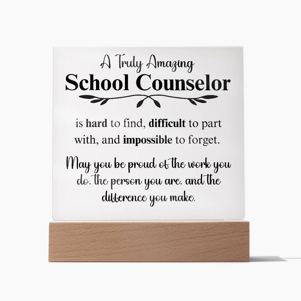 Personalized School Councelor Gift - Acrylic Square Plaque