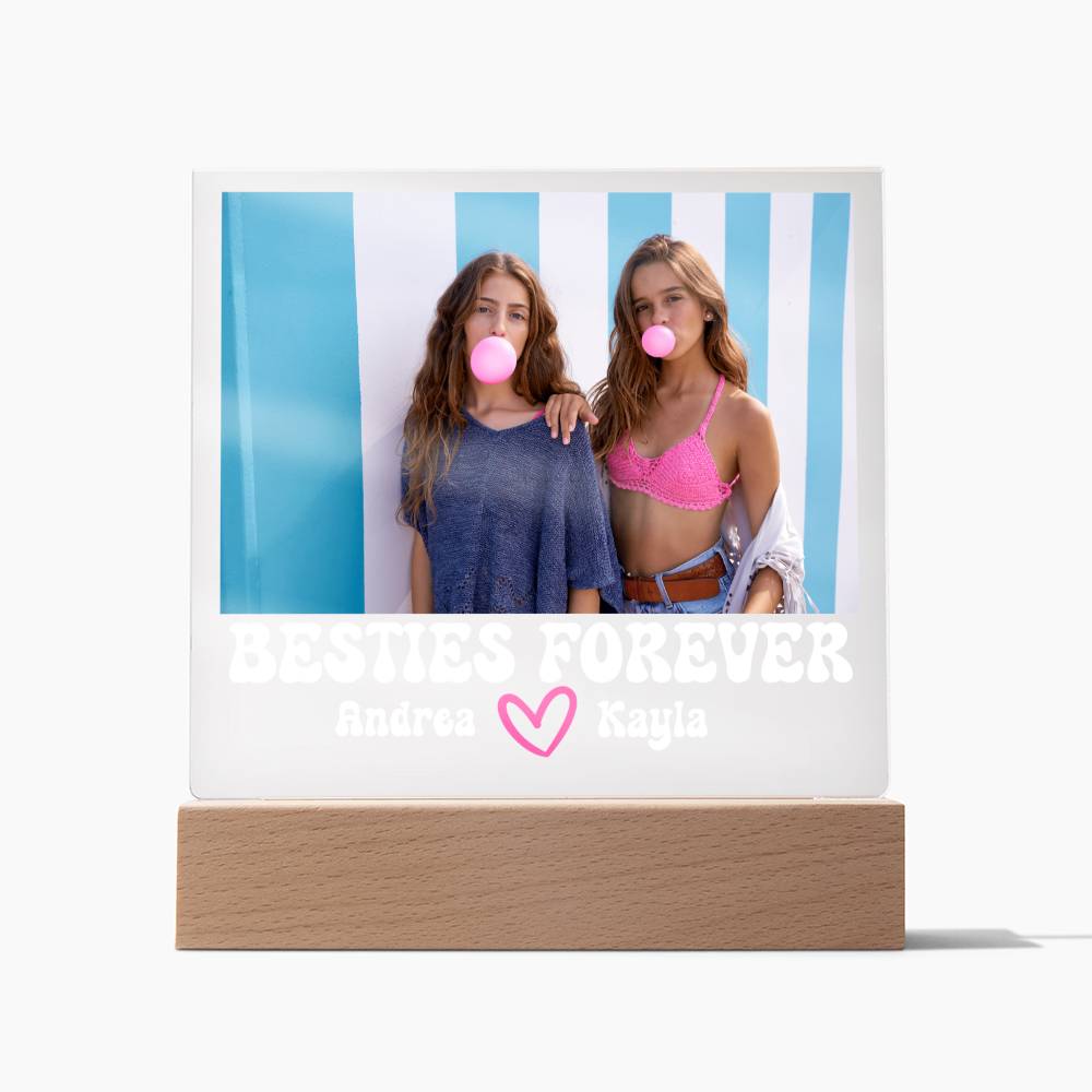 Best Friends Forever 12 - Acrylic Square Plaque (white text)