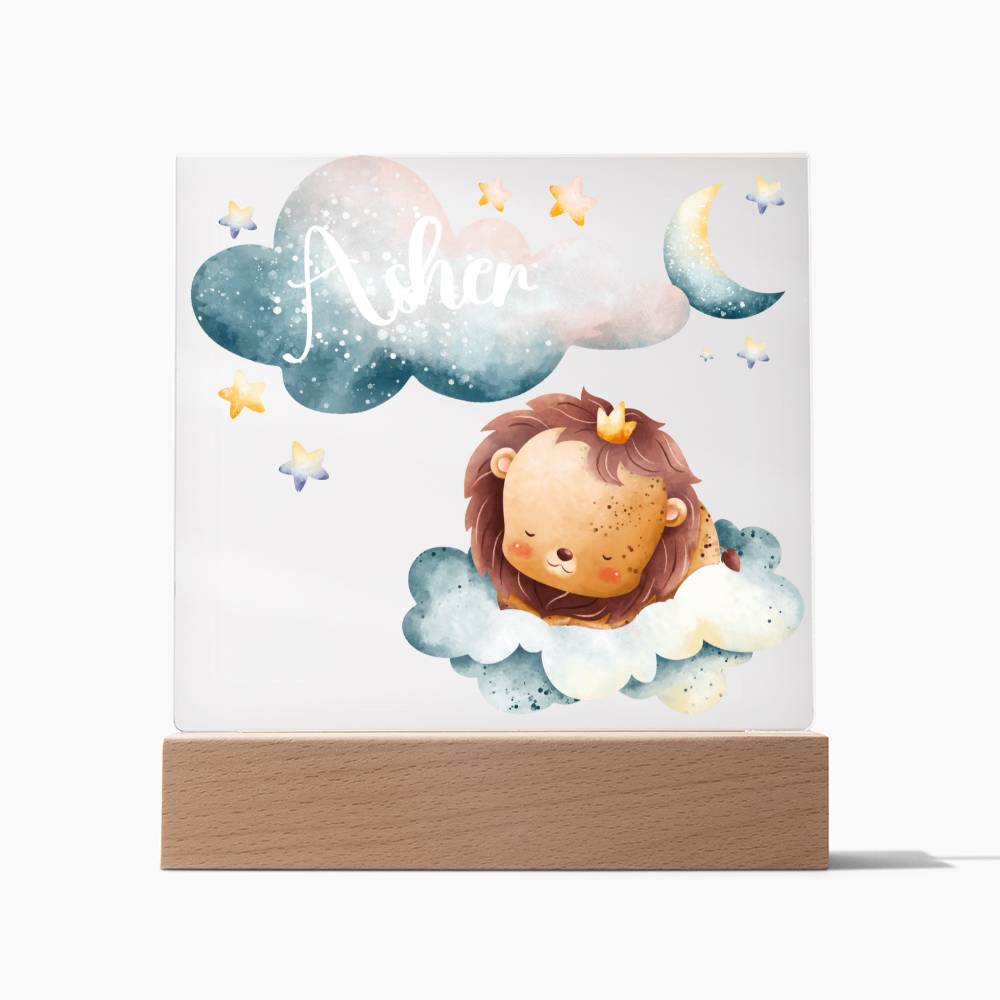Night Light Personalized With Name - Acrylic Square Plaque