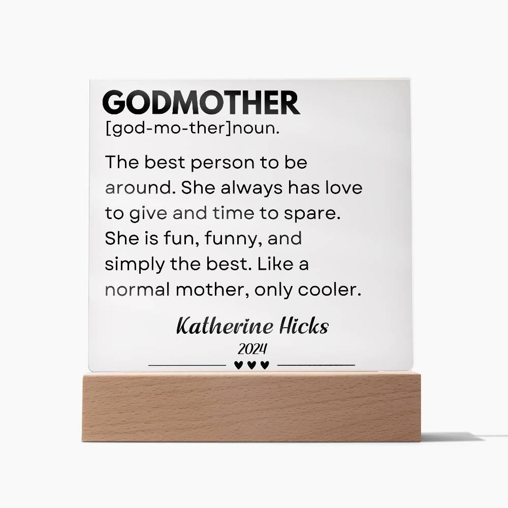 Personalized Godparents Gift 8 - Acrylic Square Plaque
