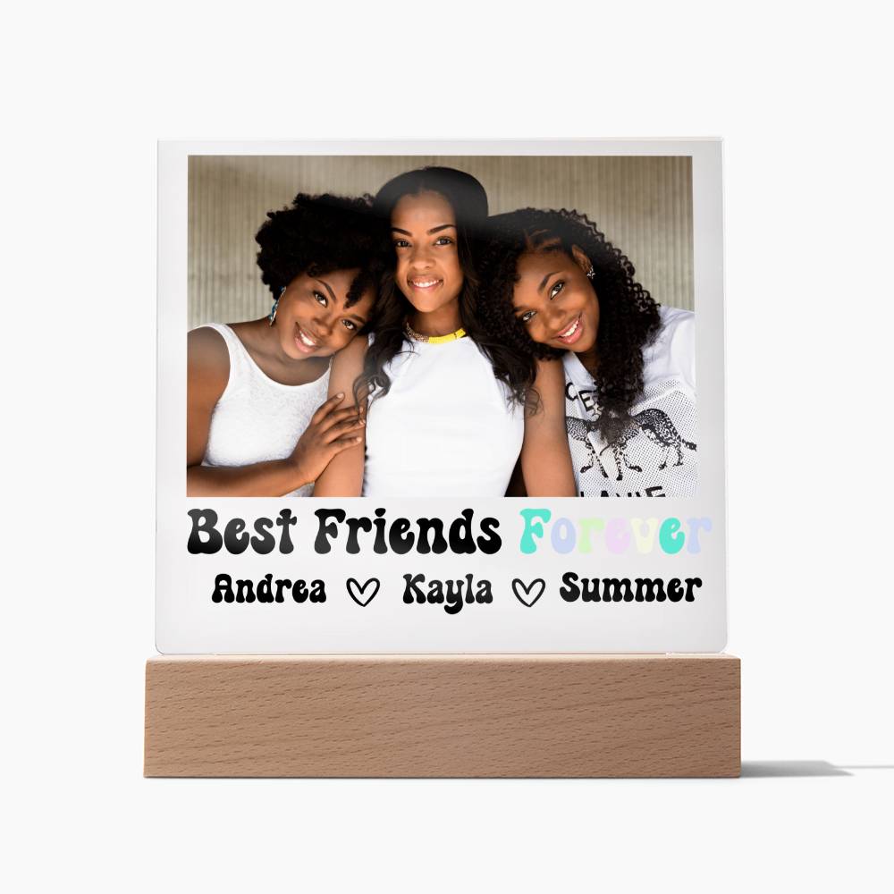 Best Friends Forever 15 - Acrylic Square Plaque (black text)