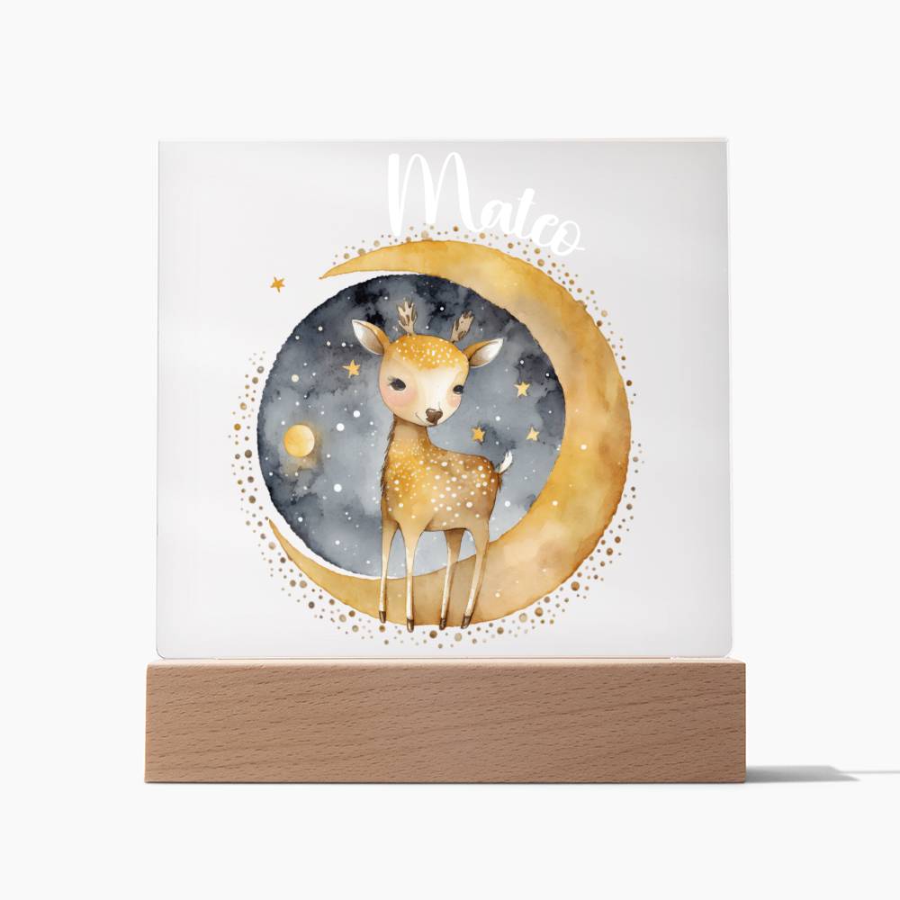 Night Light Personalized With Name - Acrylic Square Plaque