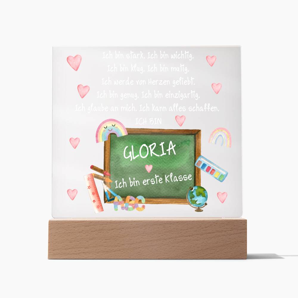 Personalisiertes Geschenk Zum Schulanfang - Acrylic Square Plaque