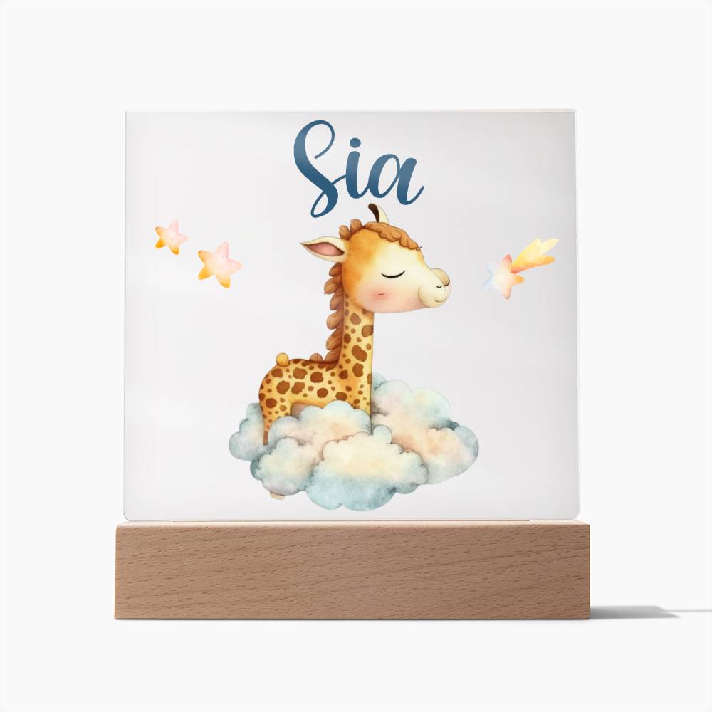 Nachtlicht Personalisiert Mit Namen - Acrylic Square Plaque