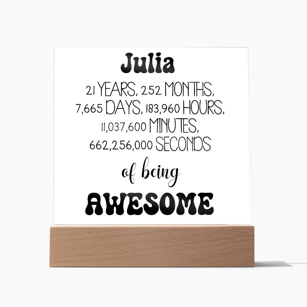 Happy 21st Birthday Personalized Gift Acrylic Plaque