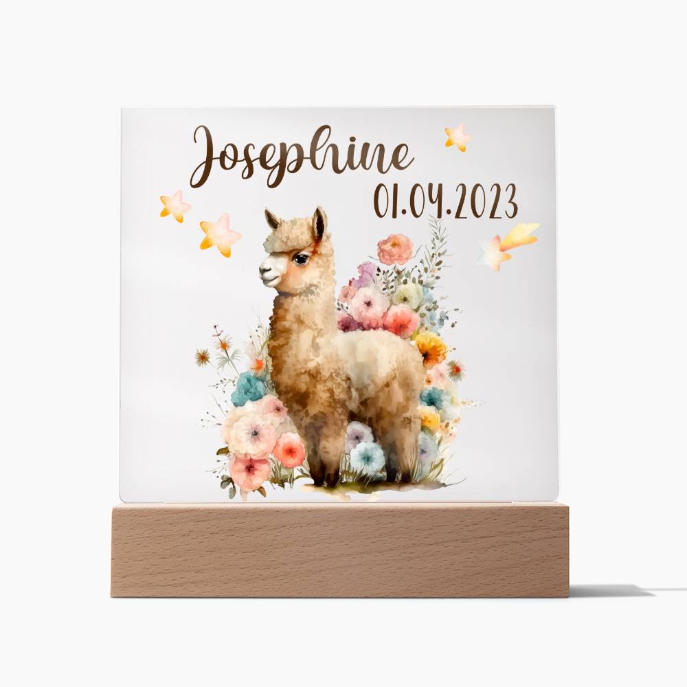 Nachtlicht Personalisiert Mit Namen - Acrylic Square Plaque