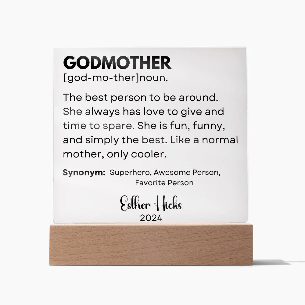 Personalized Godparents Gift 5 - Acrylic Square Plaque