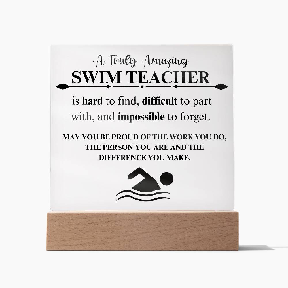 Swim Coach Gift 3 - Acrylic Square Plaque