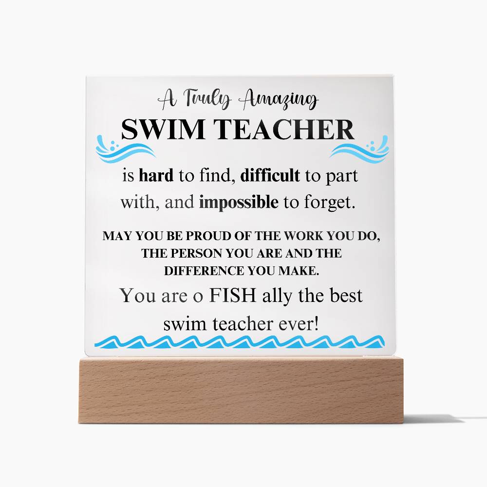 Swim Coach Gift 4 - Acrylic Square Plaque