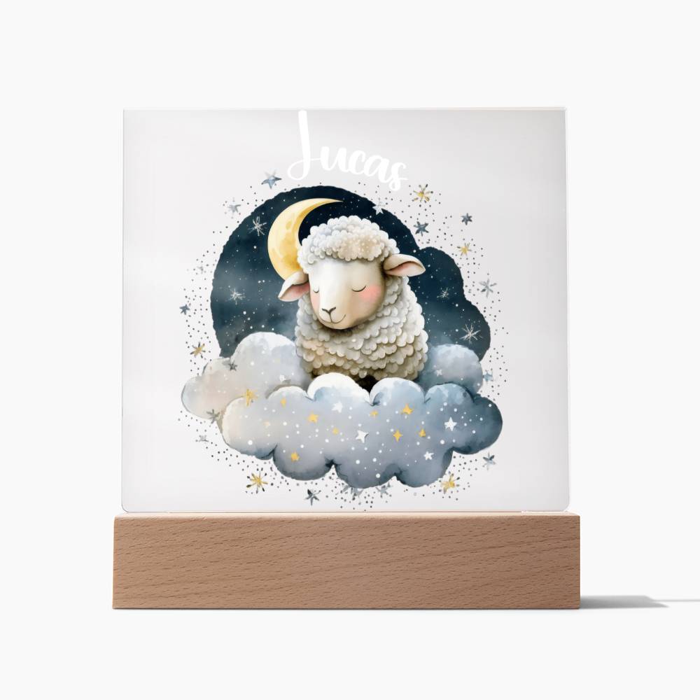 Night Light Personalized With Name - Acrylic Square Plaque