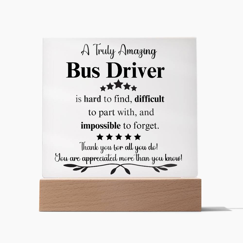 Personalized Bus Driver Gift - Acrylic Square Plaque