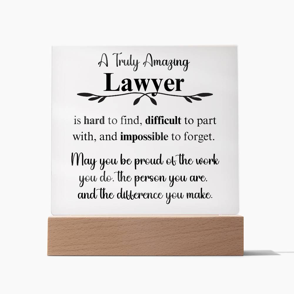 Personalized Lawyer Gift - Acrylic Square Plaque