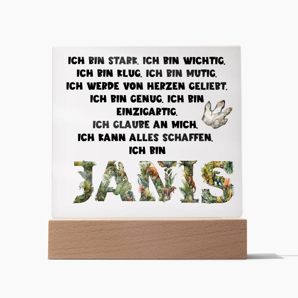 Personalisiertes Geschenk Zum Schulanfang - Ich Bin Einzigartig - Acrylic Square Plaque