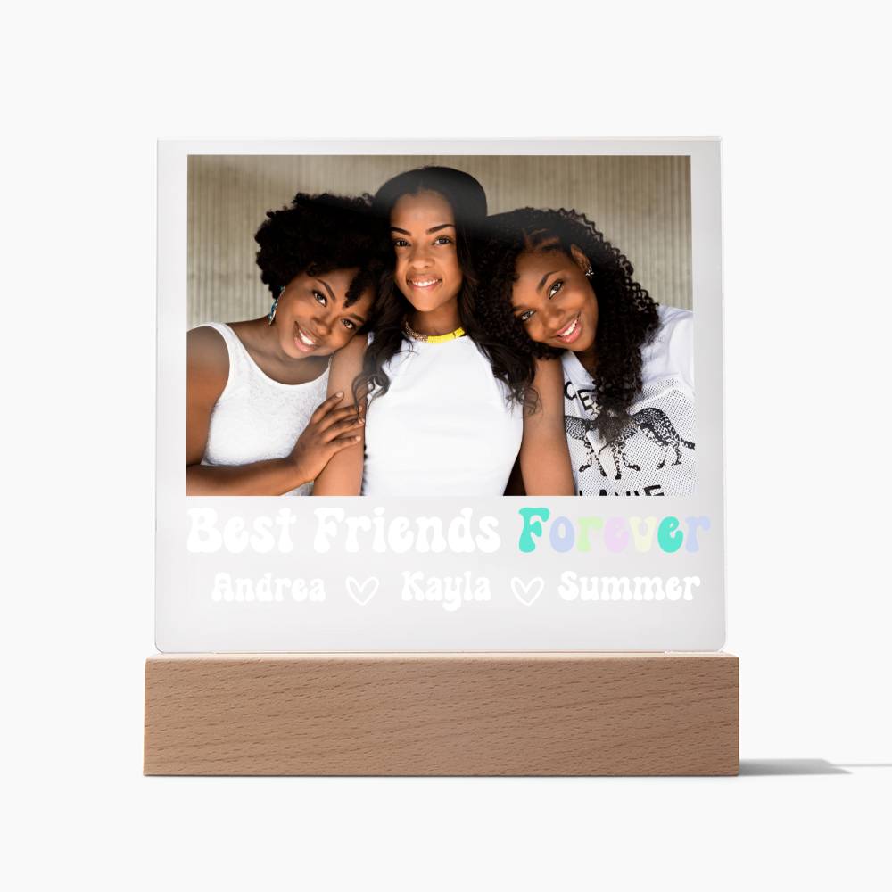 Best Friends Forever 15 - Acrylic Square Plaque (white text)