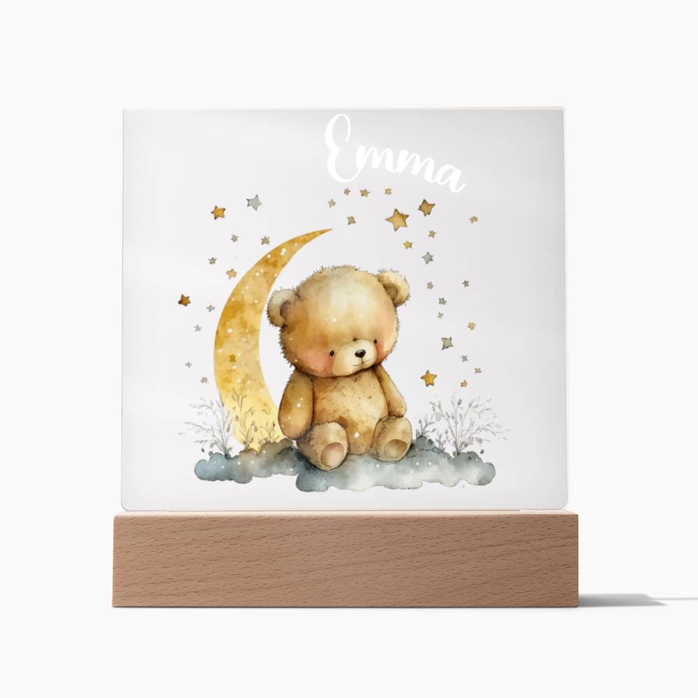 Night Light Personalized With Name - Acrylic Square Plaque